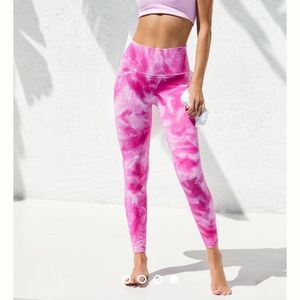 NWT Free People Movement Good Karma Pink Tie Dye Leggings